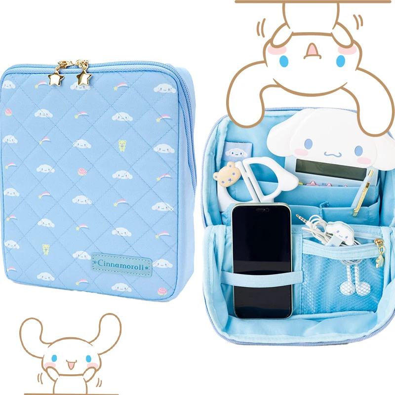 

Sanrios Cosmetic Bag Girl Cinnamoroll Portable Makeup Bag Large Capacity Hello Kittys Card Pack Storage Bag Anime Kawaii Cartoon