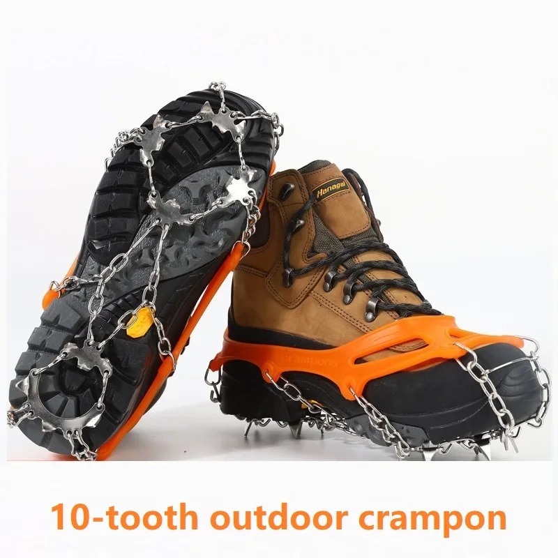 Outdoor Winter Hiking Climbing Ice Grips for Shoes Non-slip Crampons Shoes Spikes Ice Crampons for Walking Shoes FHBZ01