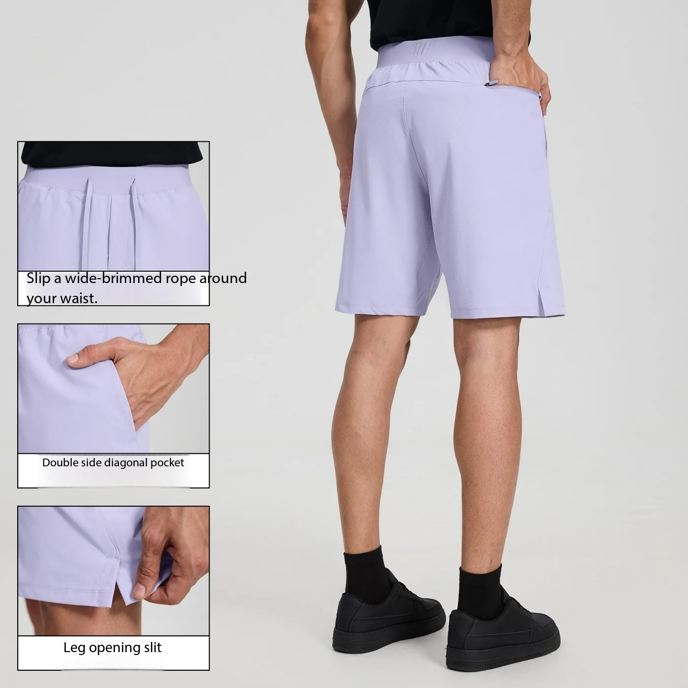 Men Sport Yoga Running Shorts Jogging Fitness Racing Workout Leggings Quick Dry Training Gym Athletic Pants