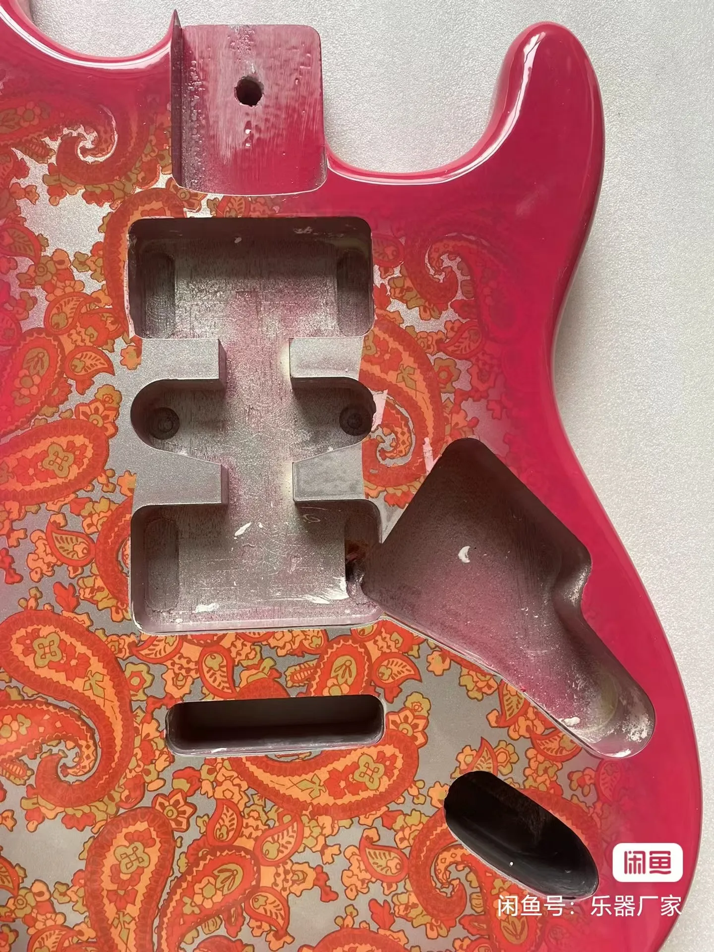 Amoeba water turn painted veneer mahogany electric guitar body