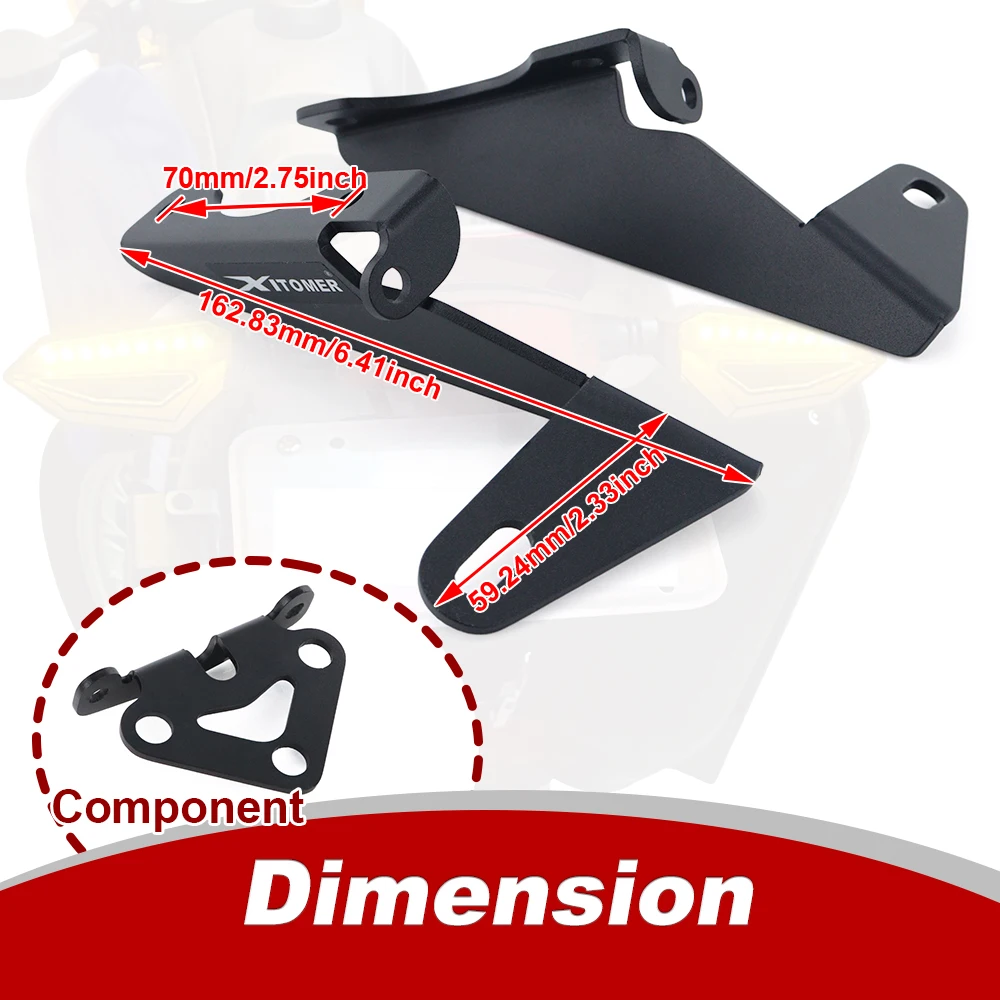 Motorcycle Rear Tail Tidy License Plate Holder Bracket Fender Eliminator Kit Aluminum Black WR250R WR250X All Year For Yamaha