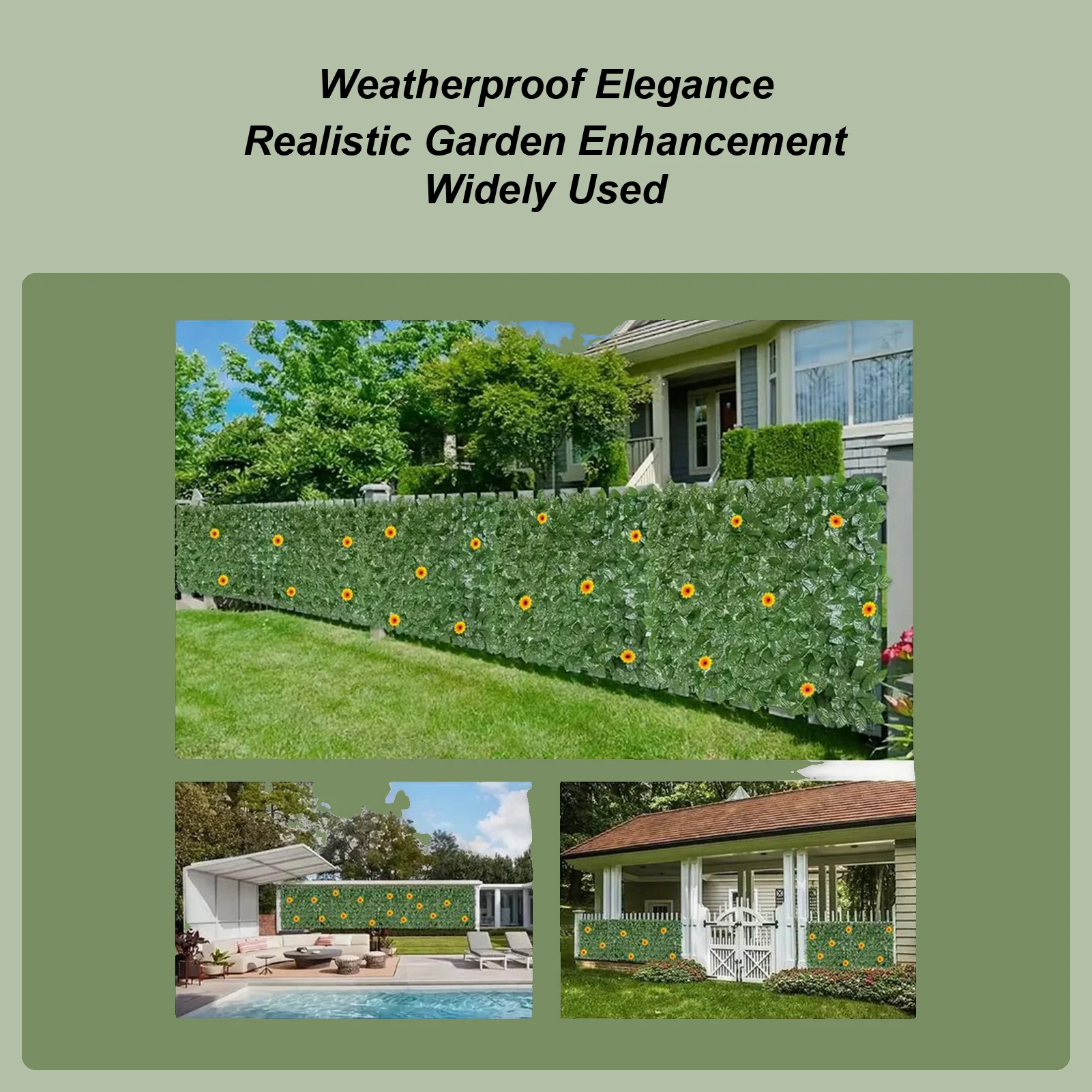 Ivy Fence Privacy Screen 9.84ft Decorative Aesthetic Backdrop Privacy Screen Fence For Patio Balcony Garden Porch Apartment