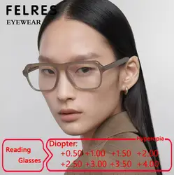 Men Retro Oval Anti Blue Light Reading Glasses Prescription Glasses Women Optical Glasses Single Focus Presbyopic Glasses FELRES