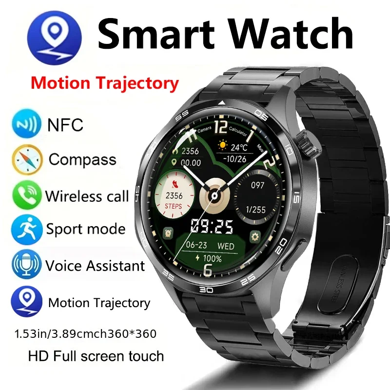 2024 Men's Smartwatch - 1.43-inch AMOLED Screen, Bluetooth Connection, Wireless Charging. Premium Smartwatch for Men.