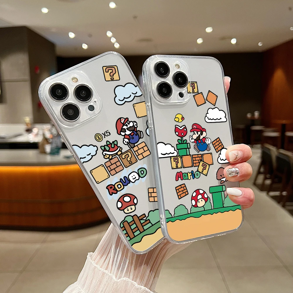 Cartoon Game M-Marios Phone Case for Samsung S24 S23 S22 S21 S20 S10 FE Note20 Note10 Plus Ultra Lite 5G Clear Soft TPU Cover