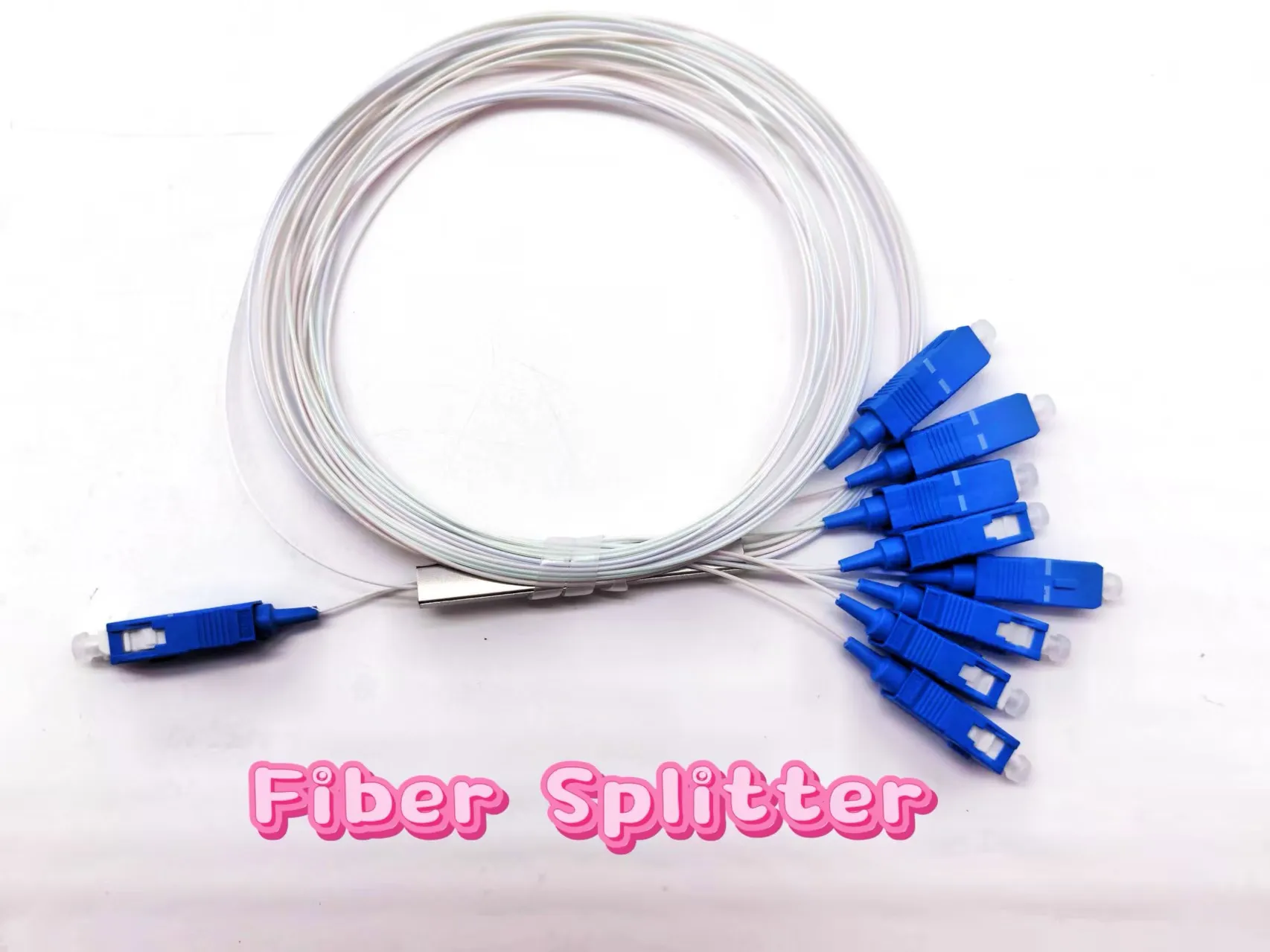 1*8 Fiber Splitter SC/UPC Single Mode Optical Power Distributor for Telecommunication Fiber Optic Splitter Free Freight