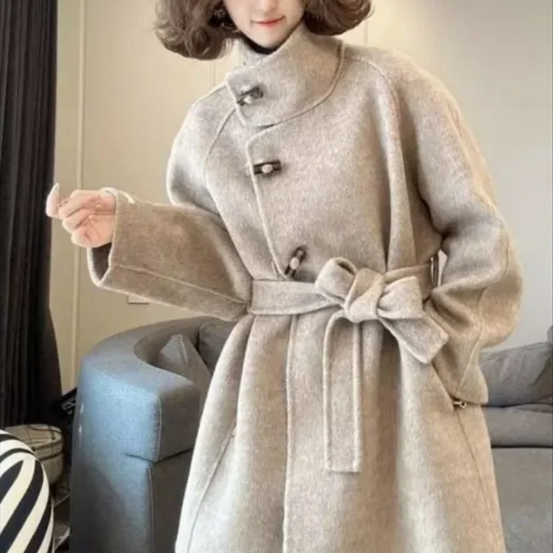 

Woolen Coat Women's Autumn Winter Merad Korean High-end Small Fragrant Temperament Thickened Woolen Coat Tide Women's Clothing