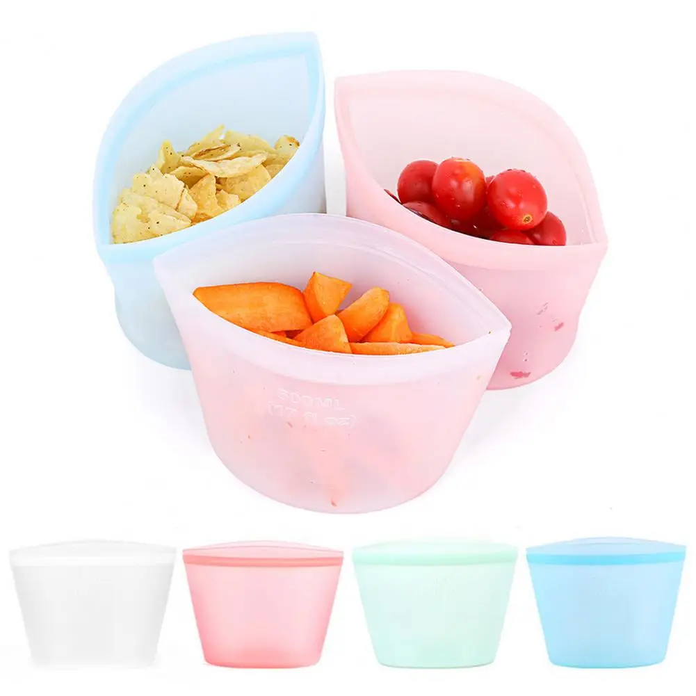 Sealed Bag Silicone Food Storage Bags Bpa-free Containers for Microwave Freezer for Easy