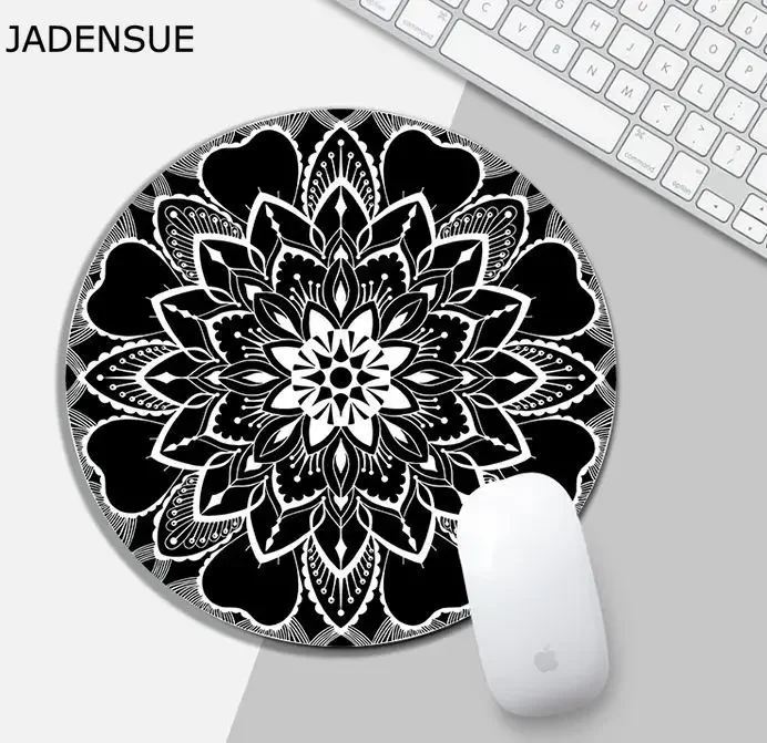 Round Mouse Pad Deskpad Office Accessories Mousepad Mandala Flower Laptop Mouse Mat Computer Keyboard Pad Desk Mats