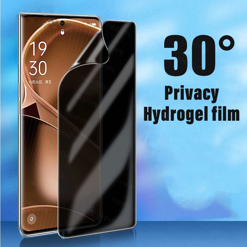 3 stücke Privatsphäre Hydrogel Film Für OPPO Reno 13 12 11 10 9 8 Pro Plus 8 5 Lite 5G 7 6 5 Schutz Ohne Fingerabdruck Entriegelung