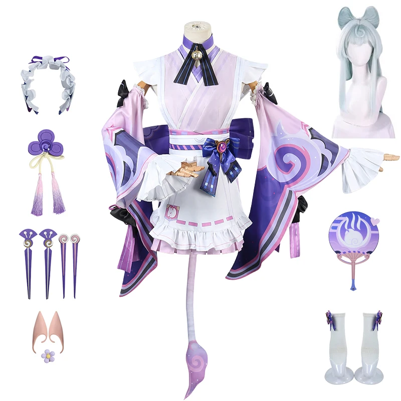 

Mizuki Yumemizuki Cosplay Genshin Impact Cosplay Costume Fan Wig Women Comic-con Party Role Playing Dress Clothes Outfits