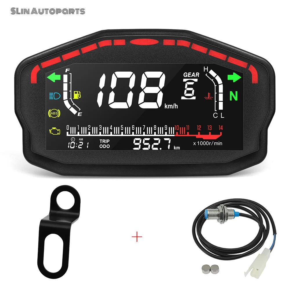 Motorcycle Digital Dash Panel Universal LCD Speedometer Odometer 1/2/4 Cylinder For Honda For Ducati For Kawasaki For Suzuki