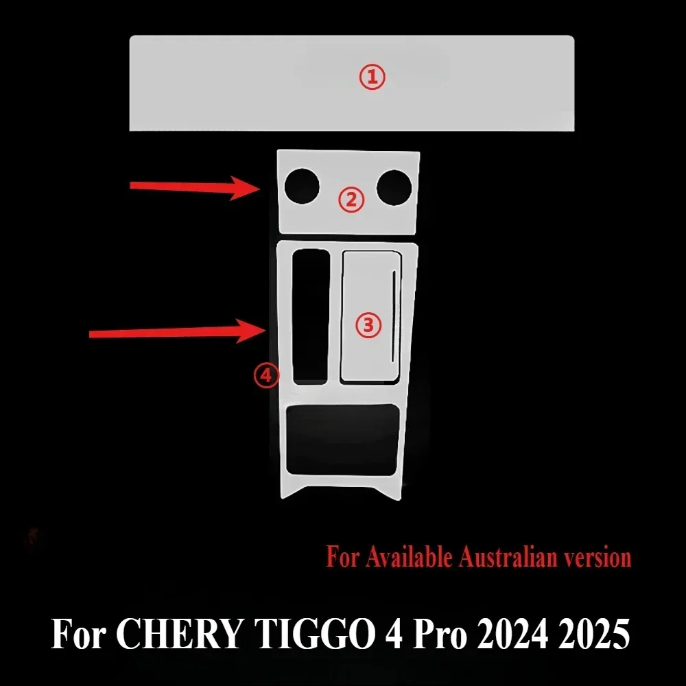 

Защитная пленка для CHERY TIGGO 4 Pro 2024 2025, аксессуары для интерьера, прозрачная панель шестерни из ТПУ, навигационная центральная консоль PPF