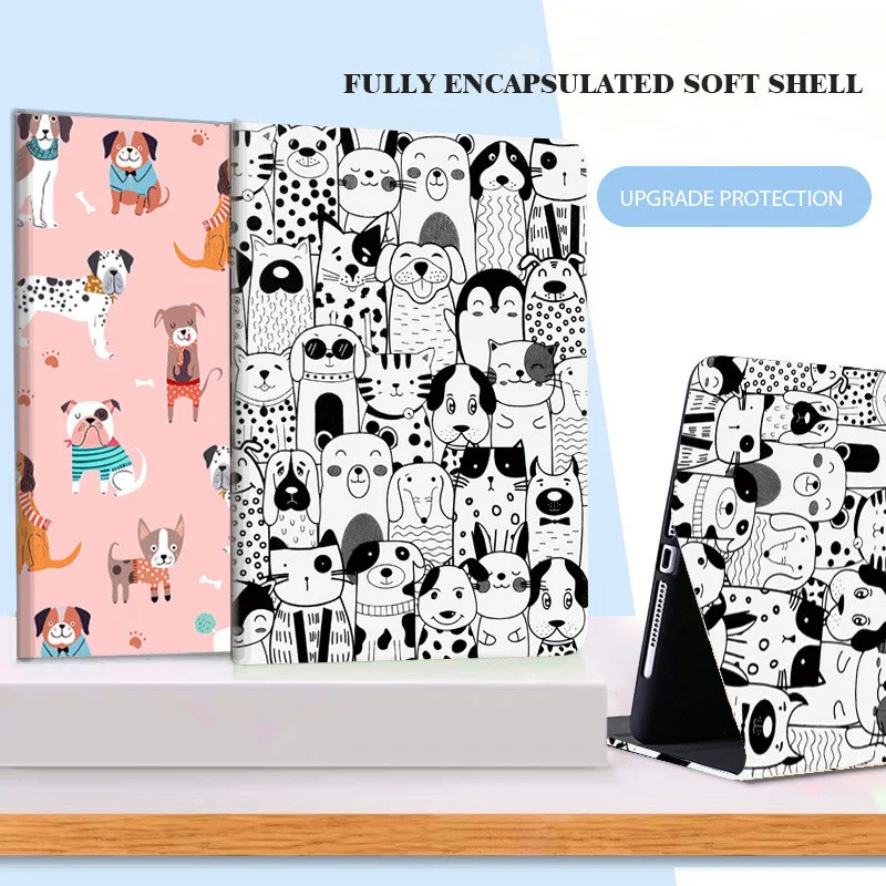 Funny Cats Dogs Cases For iPad Pro 11 2024 Air 6 5 4 Case for iPad 10.2 8th 9th 10th Generation 10.9 Case for iPad Pro 13 Cover