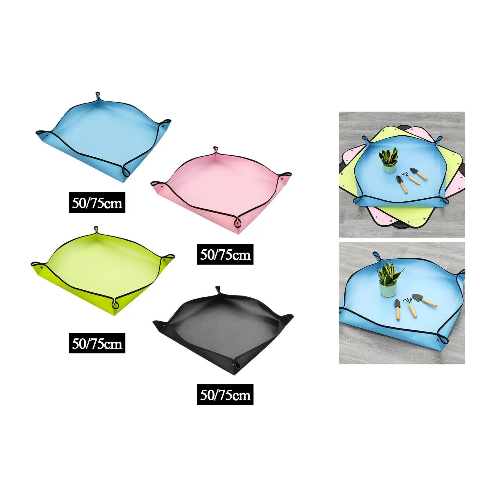 Foldable Plant Repotting Mat Reusable PVC Polyester Potting Pad Anti Dirt Design for Home Balcony Transplanting Work