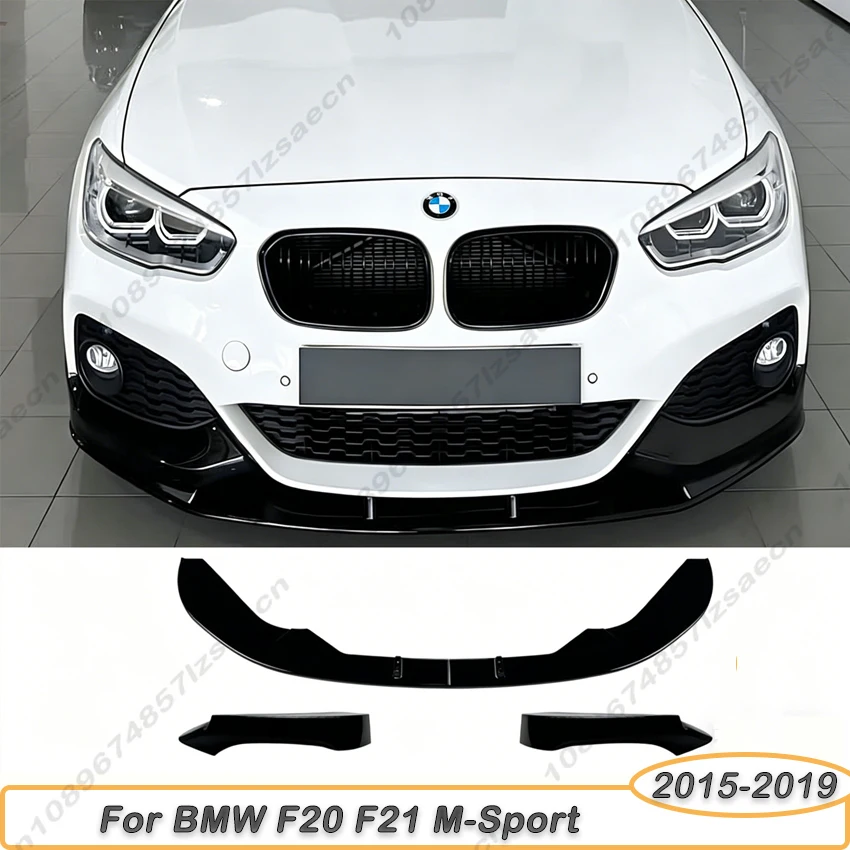 

Для BMW F20 F21 118i 120d 120i M135i M140i M Sport 2015-2019: Комплект из 4-х частей - сплиттер-диффузор переднего бампера, накладка на кузов