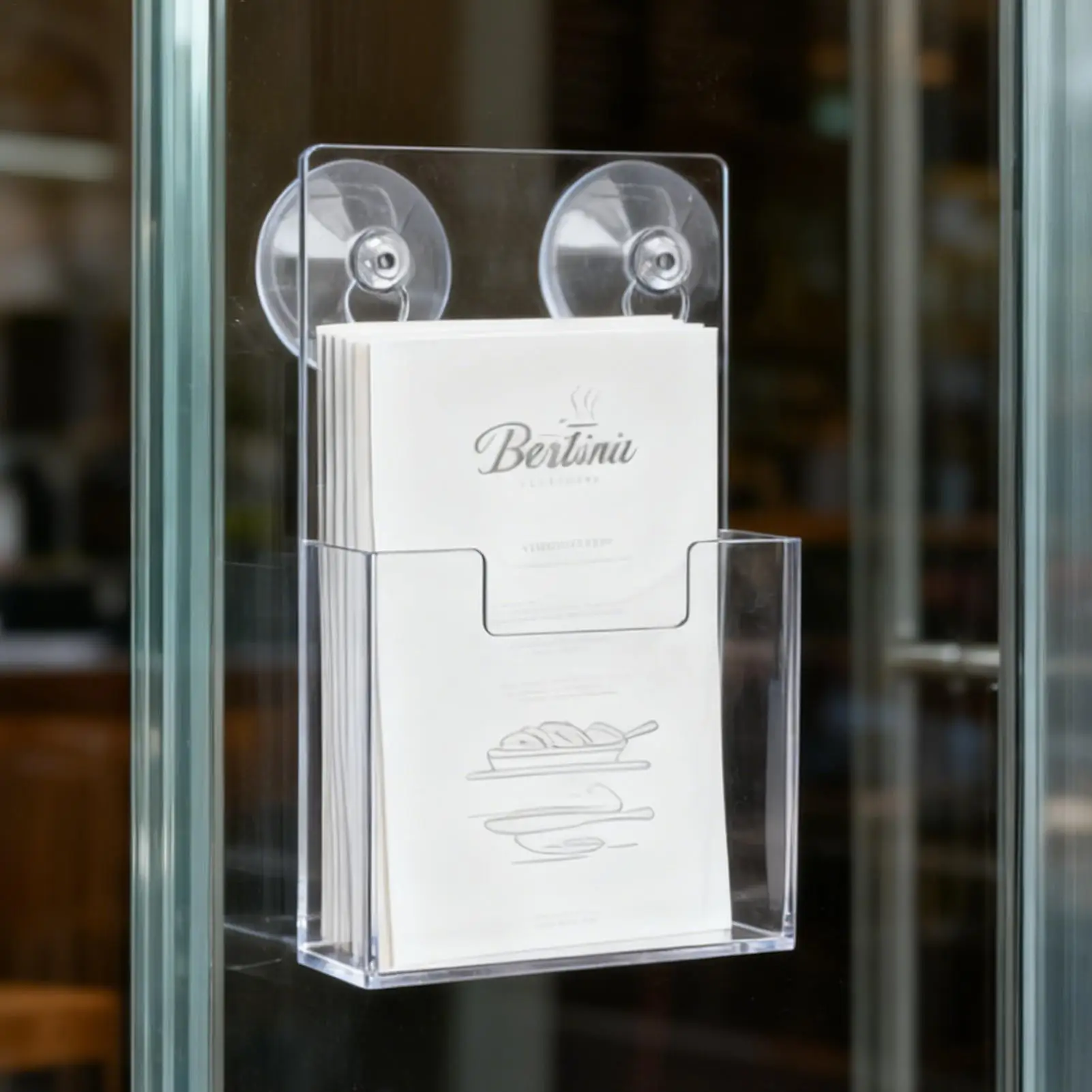 2Pcs Brochure Holder Clear Acrylic Brochure Display Stand Multifunctional Literature Rack for Wall Mount or Countertop