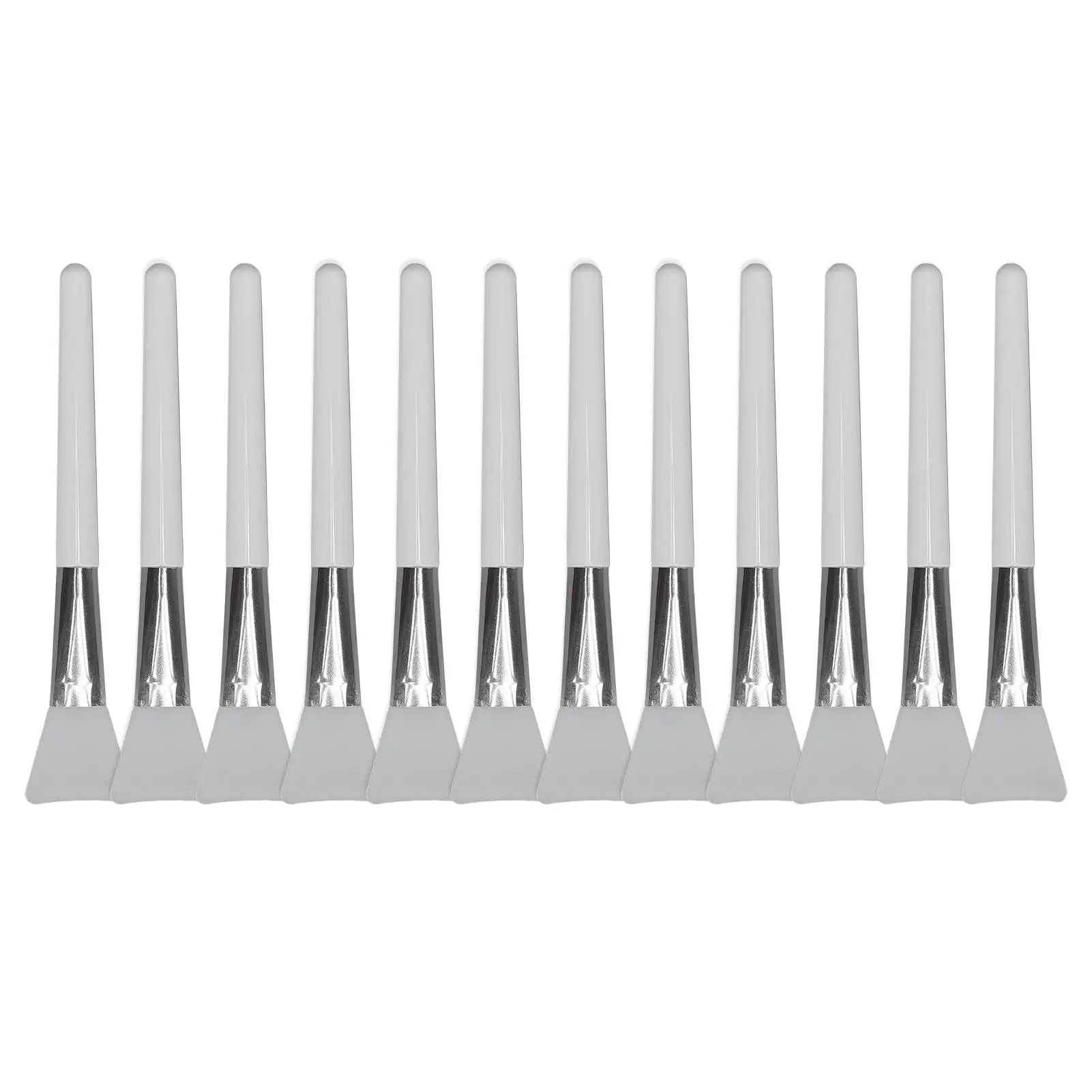 

12PCS Soft Silicone Facial Mask Brush Set - Comfortable Handle Mud & Cream Applicator Spatula for Spa & Skincare