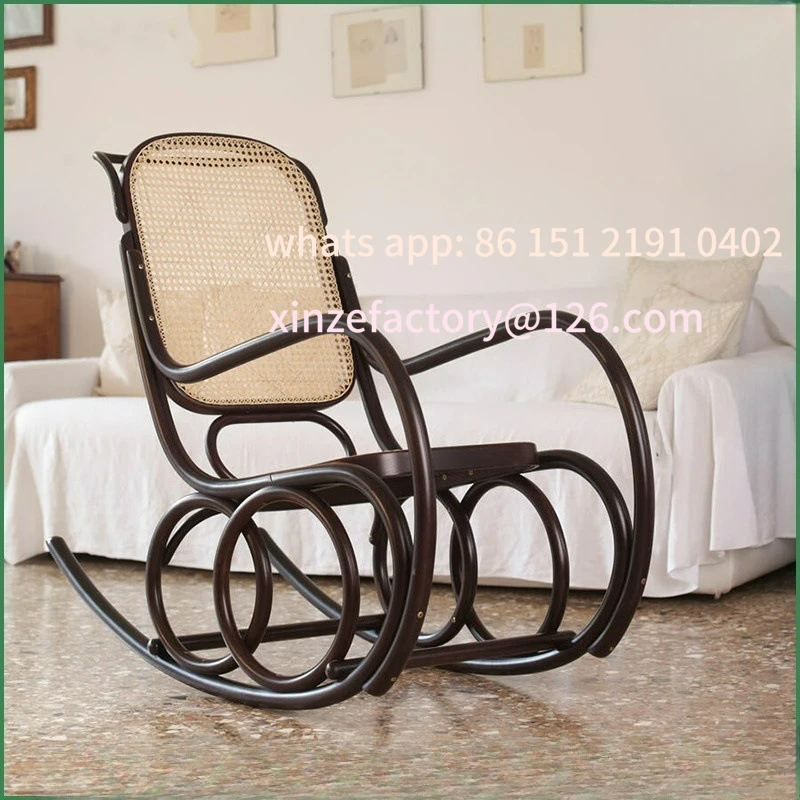 

Customizable Rattan Nordic Ins Rocking Balcony Chair Living Room Household Lazy Rocking Simple Recliner Nap Chair