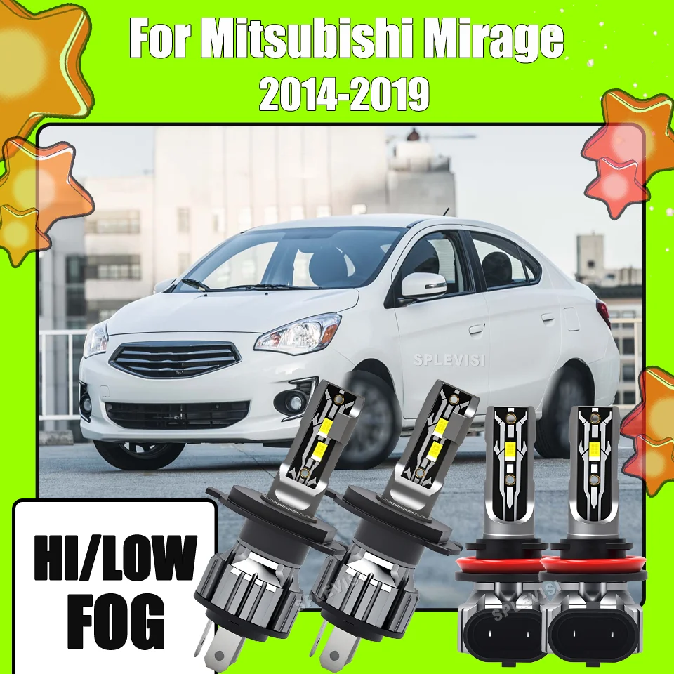 

Aluminum H4 H11 LED Headlight Fog Intelligent temperature control protection For Mitsubishi Mirage 2014 2015 2016 2017 2018 2019