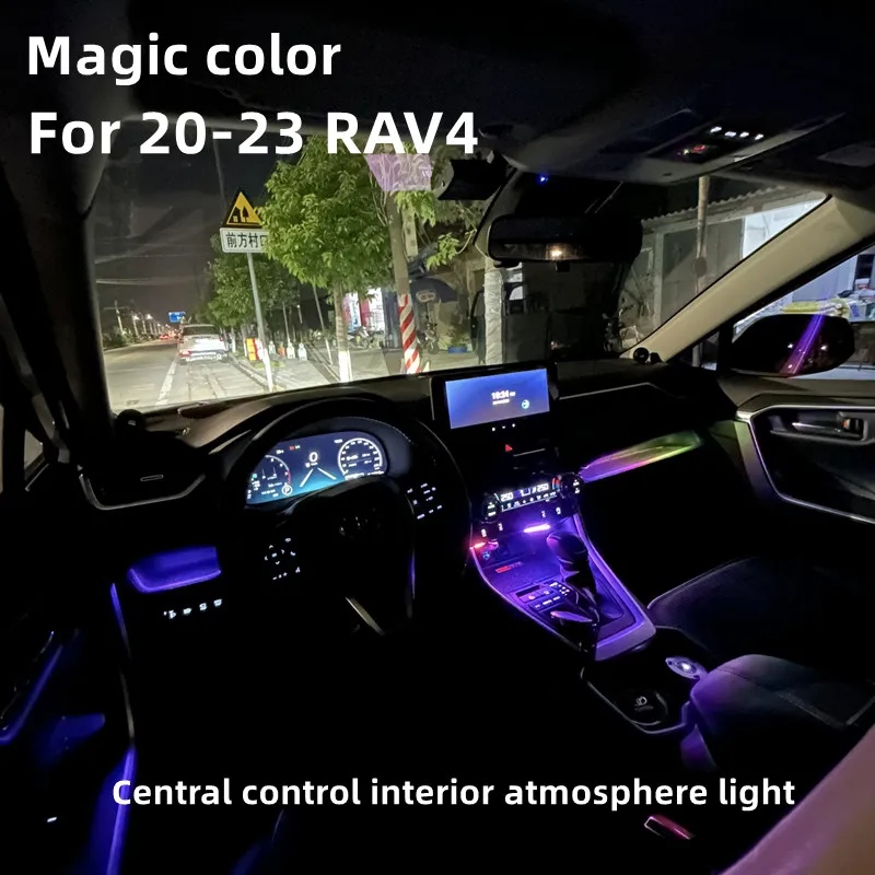 

For Toyota RAV4 20-23 Car LED Atmosphere Light Central Console Interior Ambient Lamp Main Drive Copilot Lights Decor Accessories