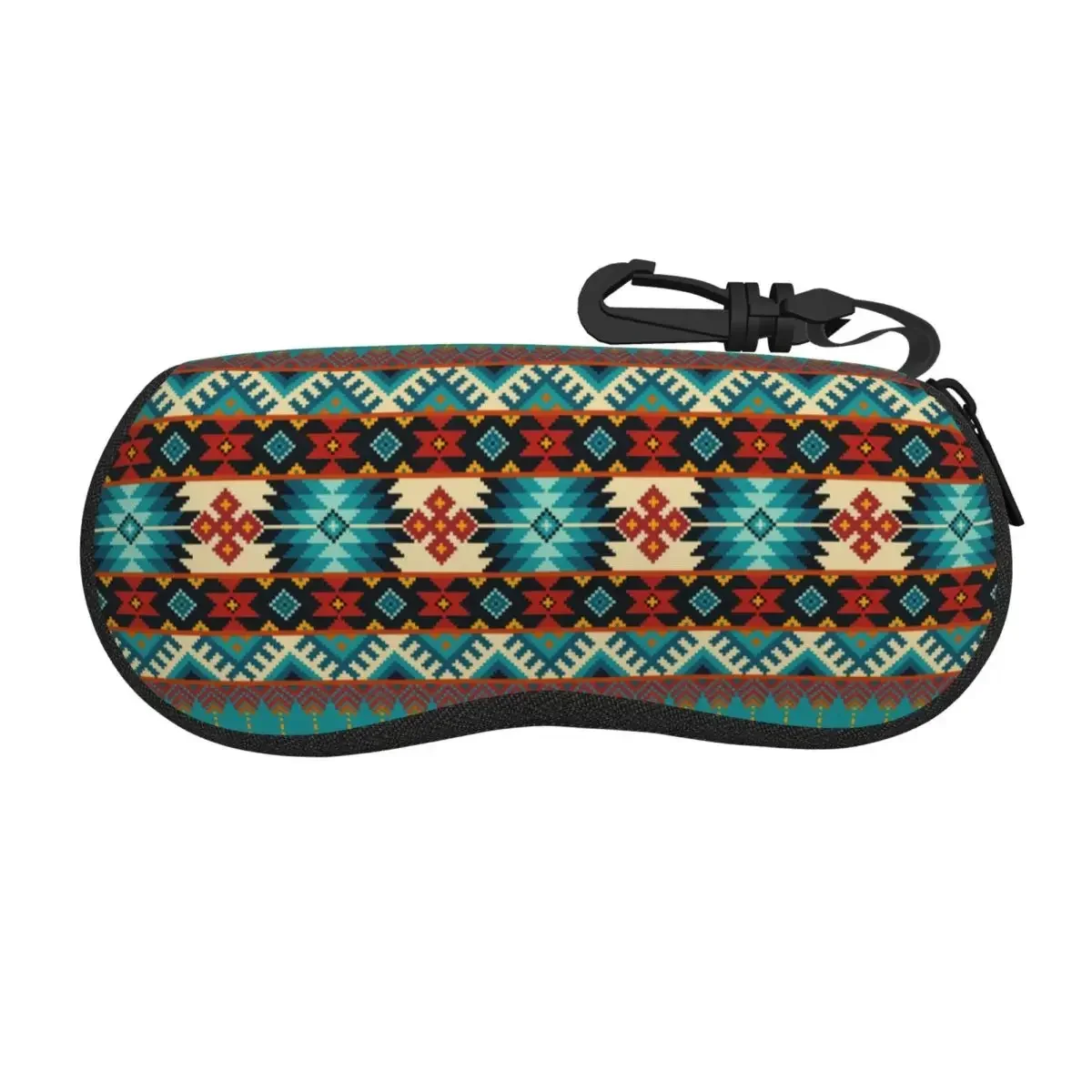

Custom Ethnic Aztec Geometric Print Shell Eyeglasses Case Soft Neoprene Glasses Pouch Portable Protective Eyewear Storage Bag