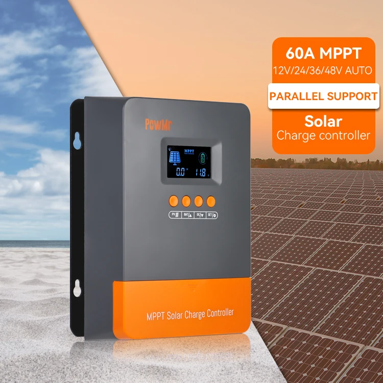 PowMr New Upgrade 60A 12/24/36/48V AUTO Supports Up to 12 Units in Parallel Solar Charge Controller