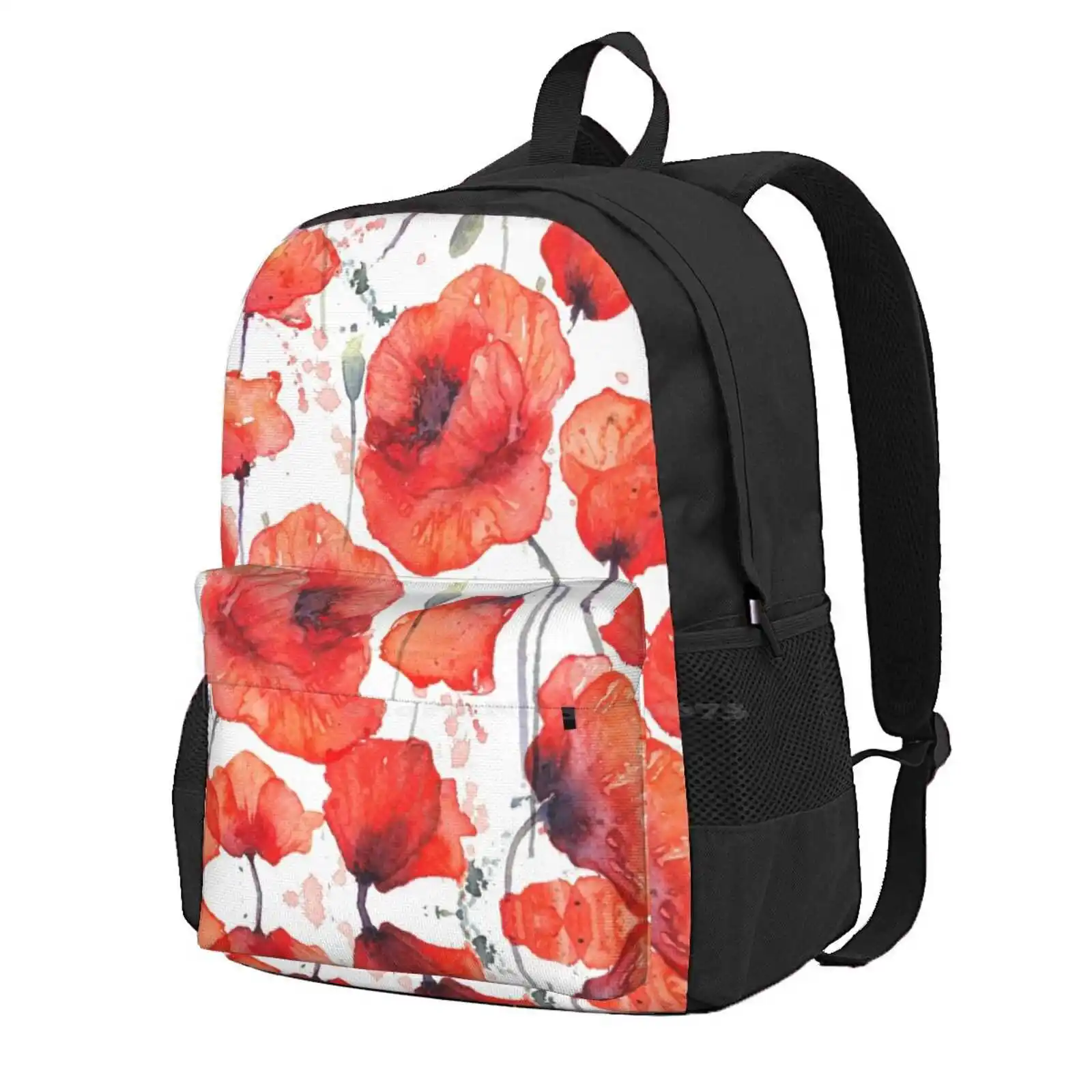 

Wild Red Poppies Hot Sale Backpack Fashion Bags Poppy Poppy Flower Wild Poppies Flower Green Red Nature Blossom Beautiful Bloom