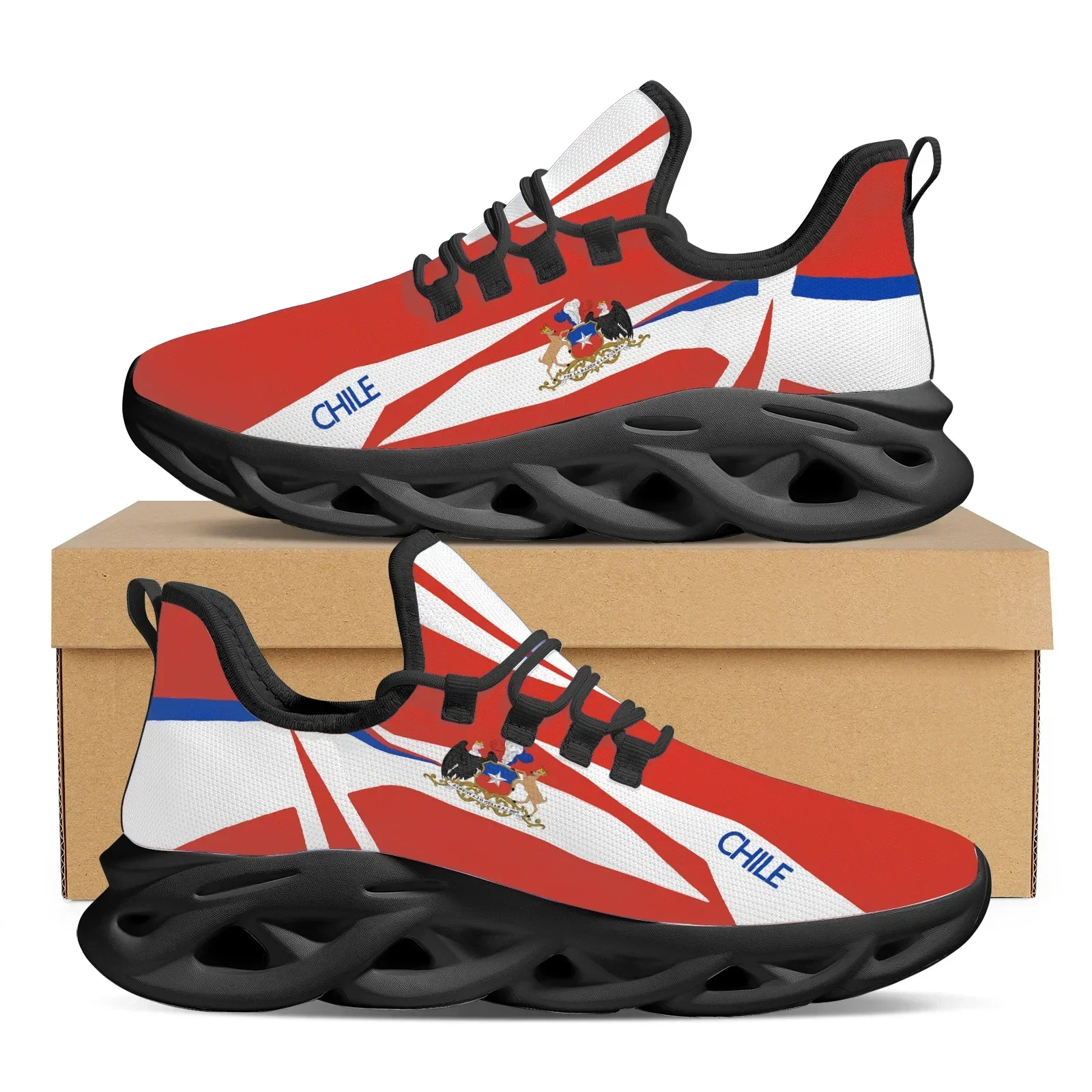 

Chile Flag Brand Design Mesh Sneakers Andean Eagle Print Platform Vulcanized Shoes Comfortable Lightweight Running Shoes Zapatos