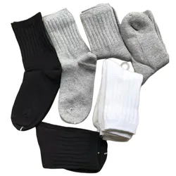 Children Cotton Solid Color Socks White Black Gray Kids School Socks 10-144CM Children Breathable Absorbing Sweat Sport Socks