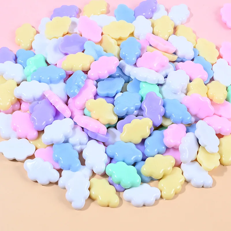 Macaroon Cartoon Resin Cloud DIY Craft Material, Miniature Accessories, Scrapbooking Embellishment, Flatback Charm, Supplies, 10