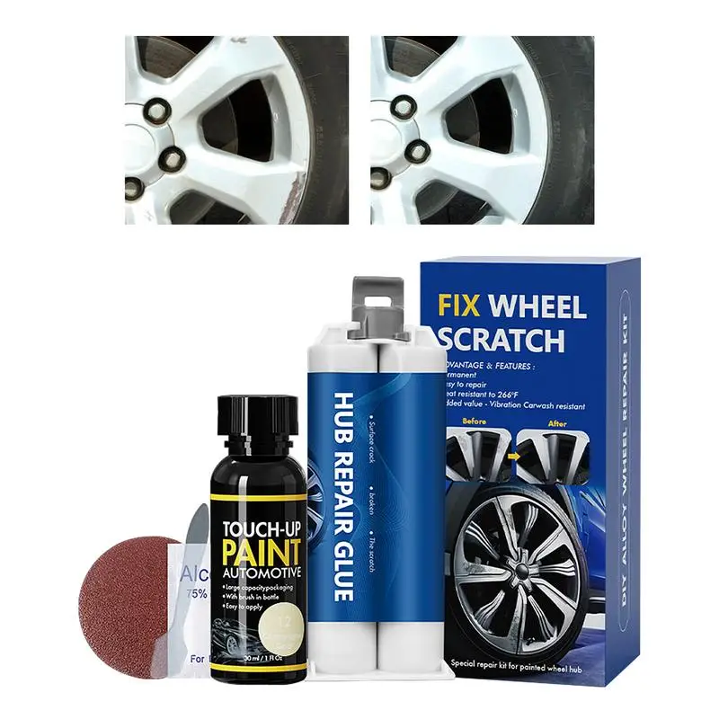 Wheel Scratch Repair Kit Car Rim Care Wheel Restoration Repair Kit Paint Discs Alloy Scratches Remover Car Rim Repair Clean