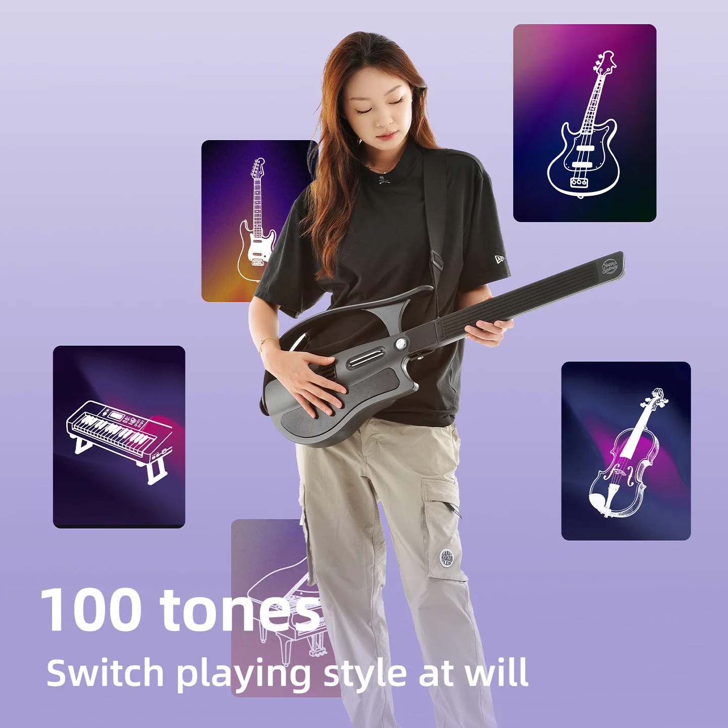 Happy Soulmate N.1 Stringless Electric Guitar Music Confidant Intelligent Block Play Automatic Accompaniment Durable Maple