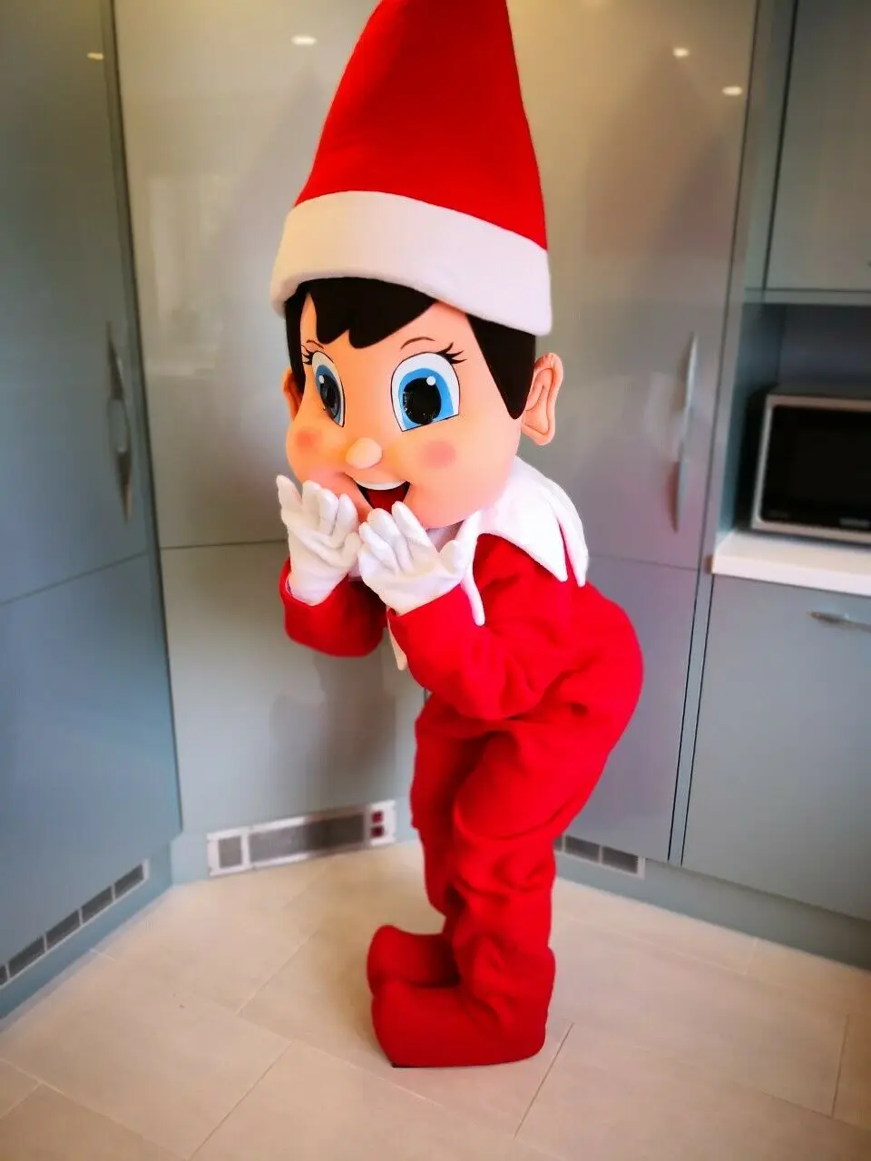 New Adult Halloween Christmas Nauty Elf Boy Mascotte Fancy Cartoon Mascot Costume Plush Fancy Dress Mascot Costume