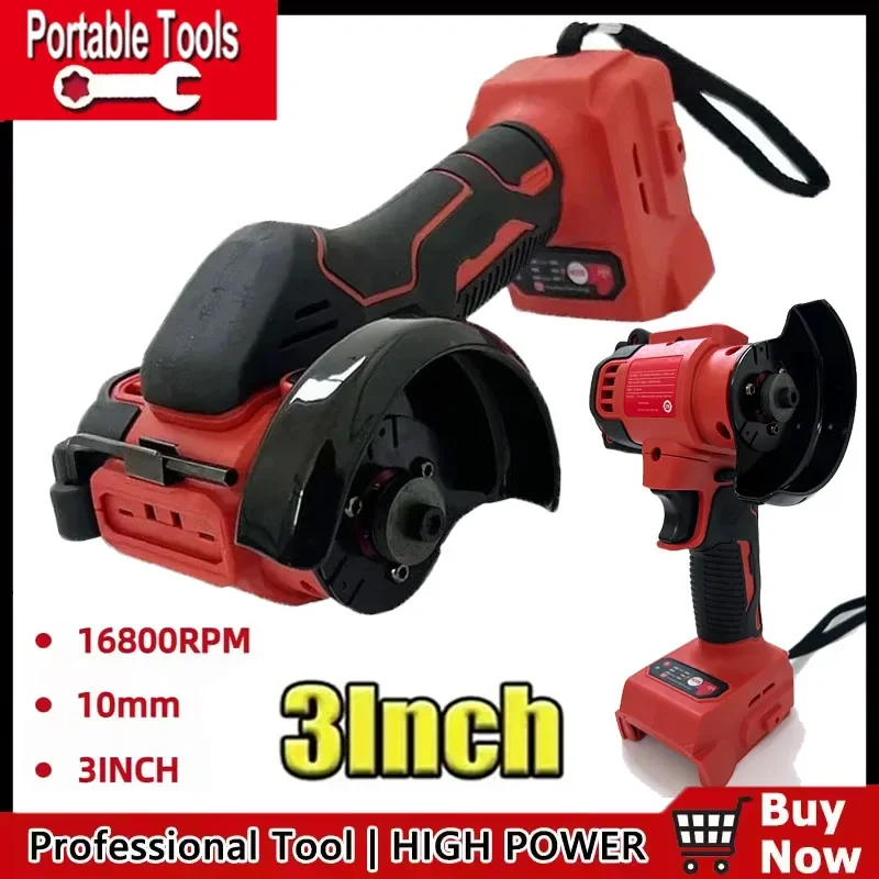 

Аккумуляторная угловая шлифовальная машина Milwaukee 18В, 3 дюйма, для полировки, мини-инструмент для алмазной резки и шлифовки