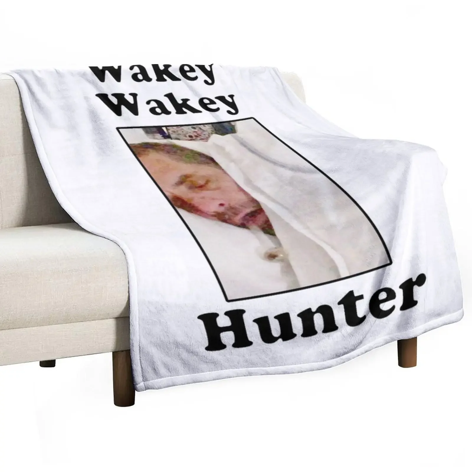 Sleeping Hunter Biden Sticker Throw Blanket Hair Soft Plush Plaid Blankets