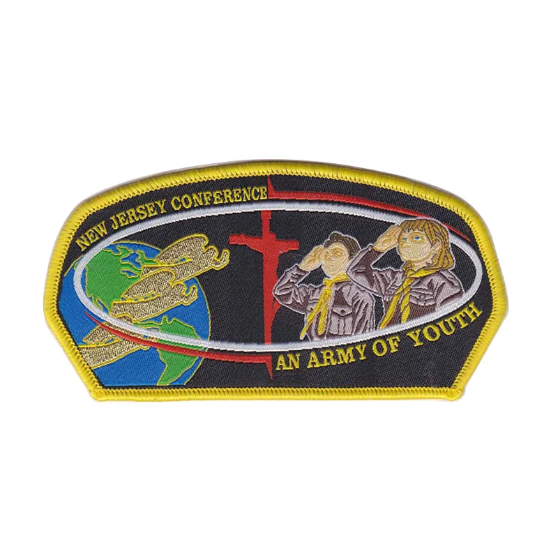 

Тканые значки для конференции Нью-Джерси с армейей молодости, усовершенствовать дух и миссию молодожной группы Boy Scouts