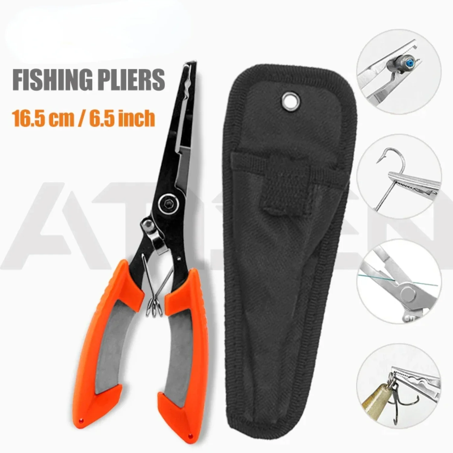 Fishing Tongs Hook Remover Stainless Steel Long Nose Fishing tongs Braided  Forked ring Tongs Portable fishing multifunctio