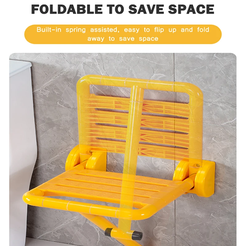 노인을 위한 욕실 접이식 장애인 벽걸이형 스테인레스 스틸 접이식 샤워 의자