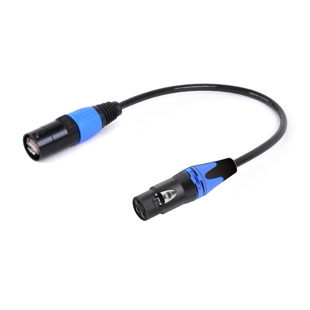 XLR Female 3Pin to UTP RJ45 CAT5/6 Male Ethernet Adapter Extension Cord for Stage Lighting Network Transmission Cable Power Amp