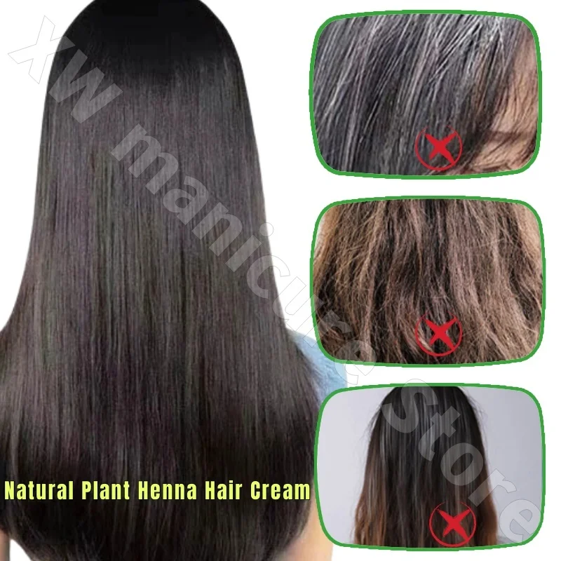 Xinjiang Yingtezar Natural Plant Haina Hair Dye Cream Covering White Hair with Long-lasting Fixing and Healthy Hair Care 100ml