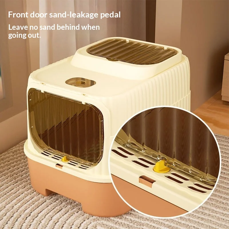 Caja de arena extra grande cerrada para gatos, antideslizante - imagen 5