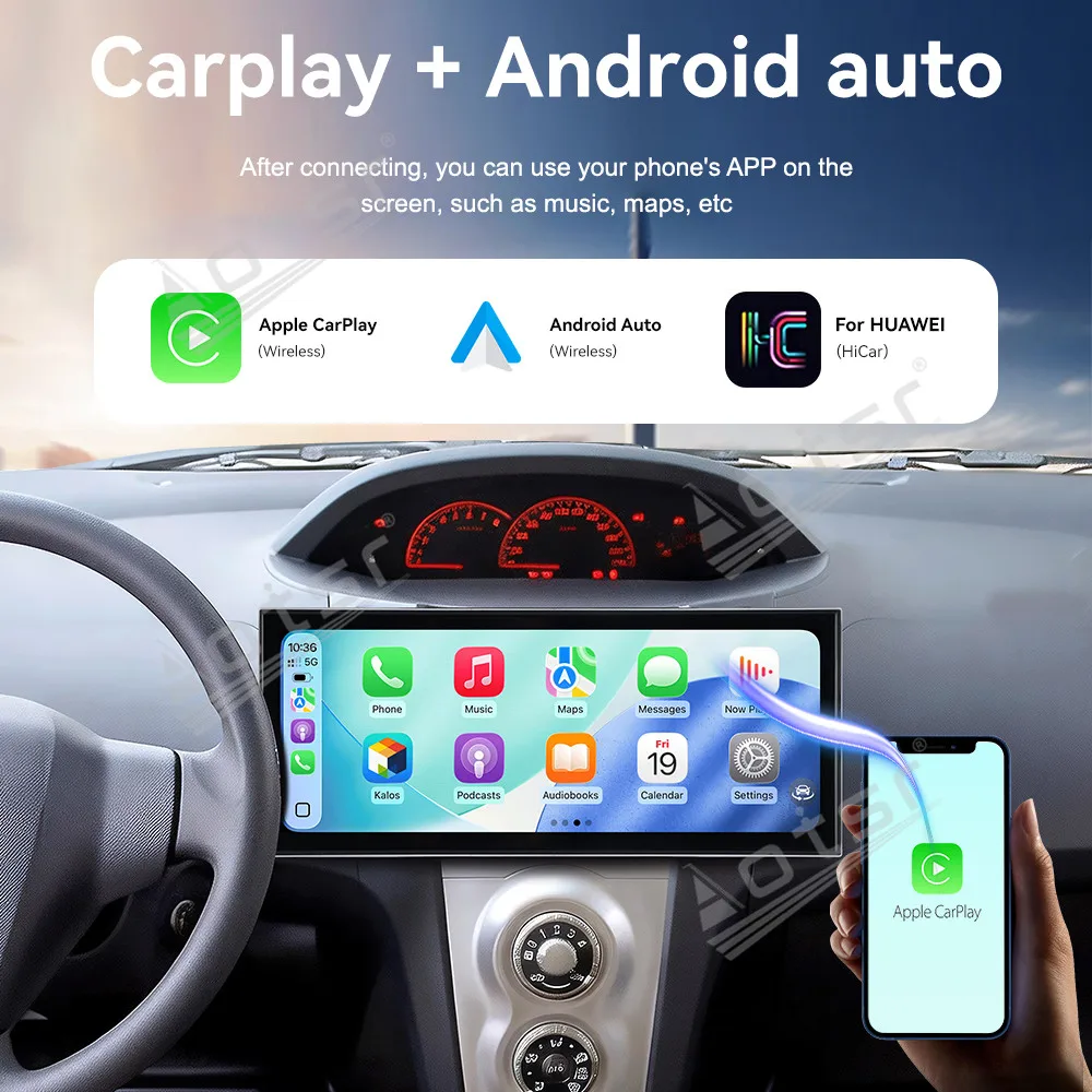 CarPlay 15.8’’ Android 15For Toyota Yaris   2005-2011 Car gadgets Car Radio Car GPS Navigation HD Screen Multimedia Player Head