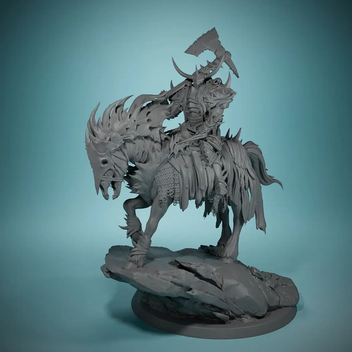 80mm Dark Night Death Horse Board Game Chess Pieces Horseback Warrior Resin Model DIY Coloring Self-assembly Figurines
