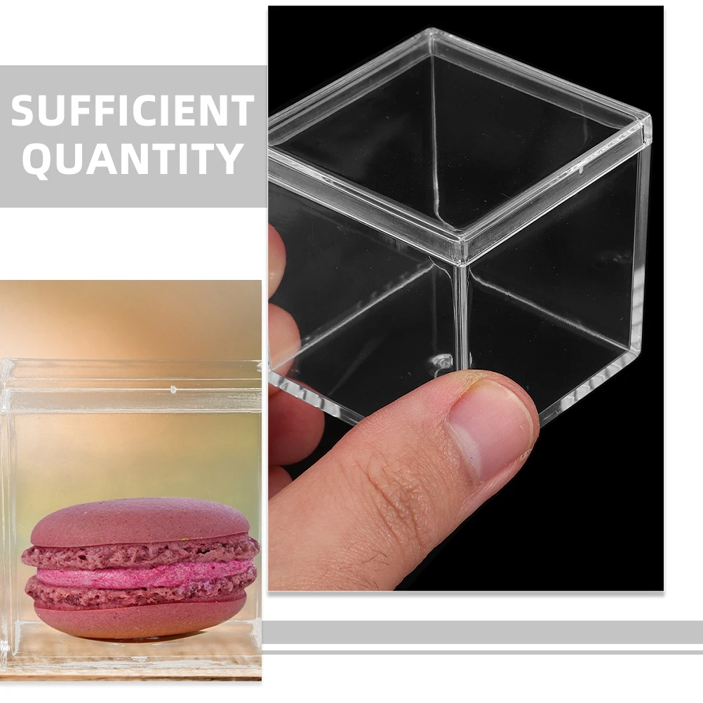 

12pcs Transparent Sealed Square Boxes Clear Acrylic Candy Containers for Jewelry Craft Storage Small Size Plastic