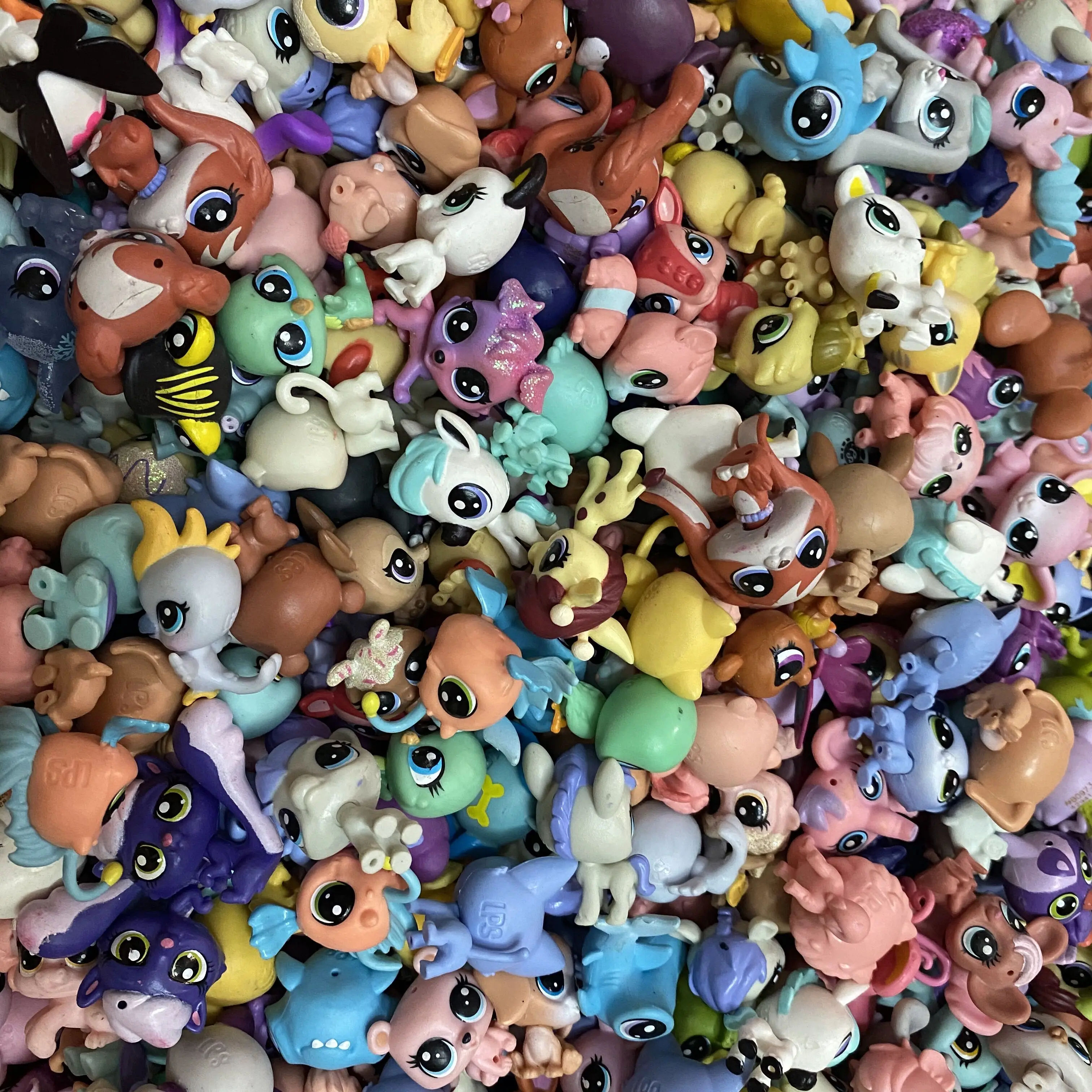 

Random 20PCS Littlest Pet Shop LPS Animals Puppy Bunny Monkey 1inch Figures Kids Toys