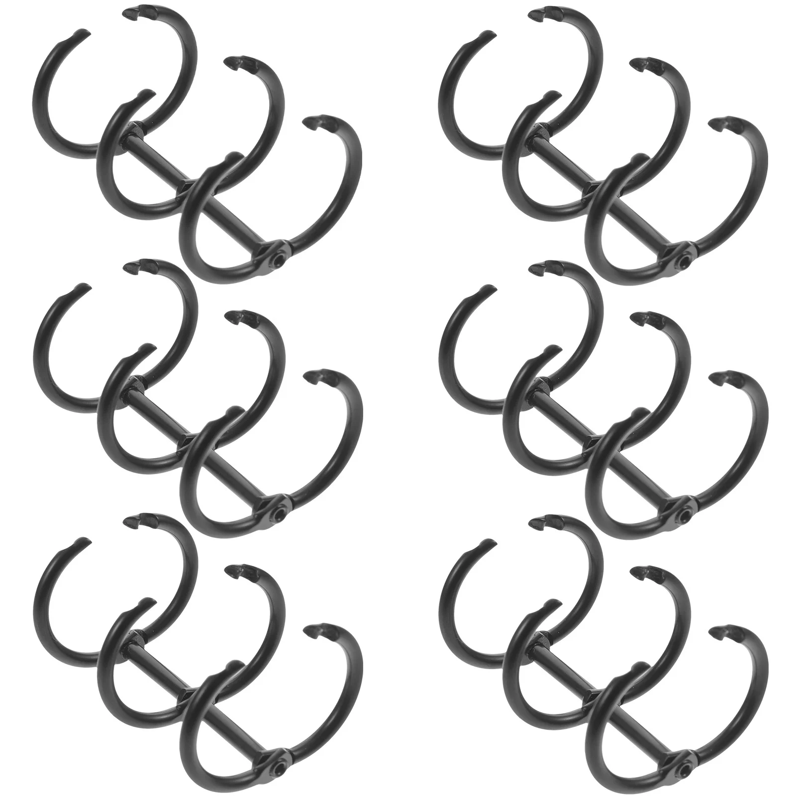 6Pcs Heavy Duty Binder Rings Fine Workmanship Three-Hole Metal File Ring Clips for Office School Stationery Book Notepad Binding