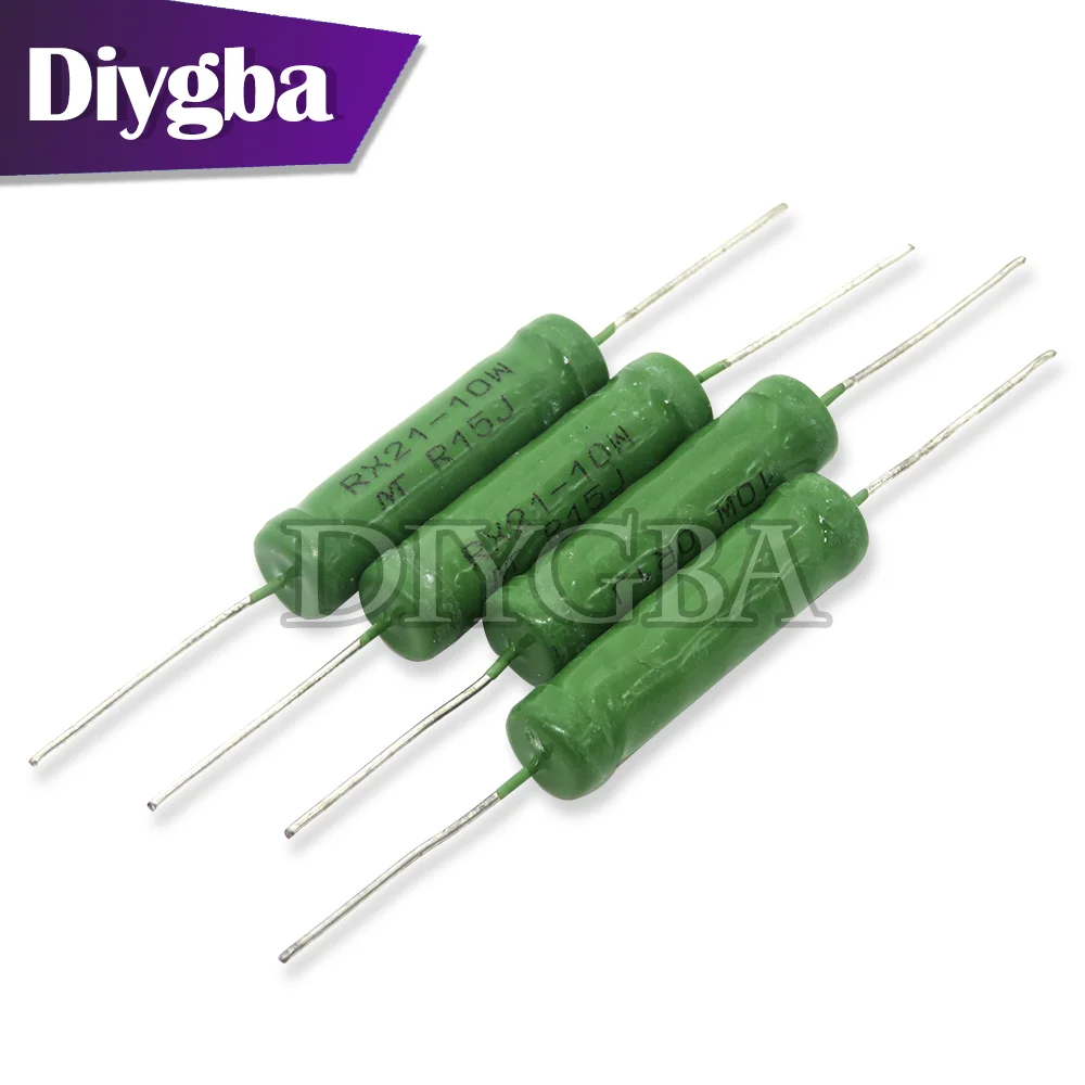 5PCS/lot RX21 6W 10W Wire Wound Resistance 5% 1R 10R 100R 1K 10K 12K 15K 18R 20R 22R 24R 27R 30R 33R 36R 0.01R Resistor