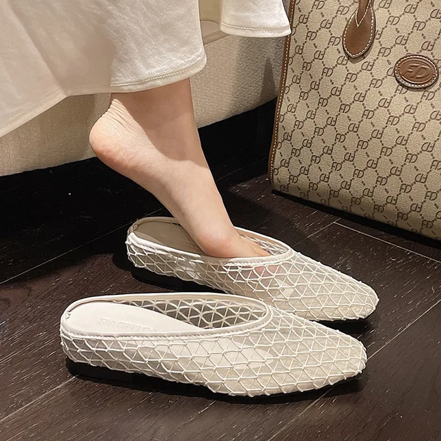 Sandalias de Plataforma Planas con Punta Cerrada y Malla Transpirable para Mujer, Modelo 2026, Versátiles para Verano y Exteriores