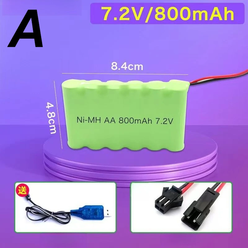 

7.2V 800mAh 1800mAh 2700mAh AA 6 Cell Rechargeable NI-MH Batteries for Remote Controlled Cars and Toy Battery Accessories Parts